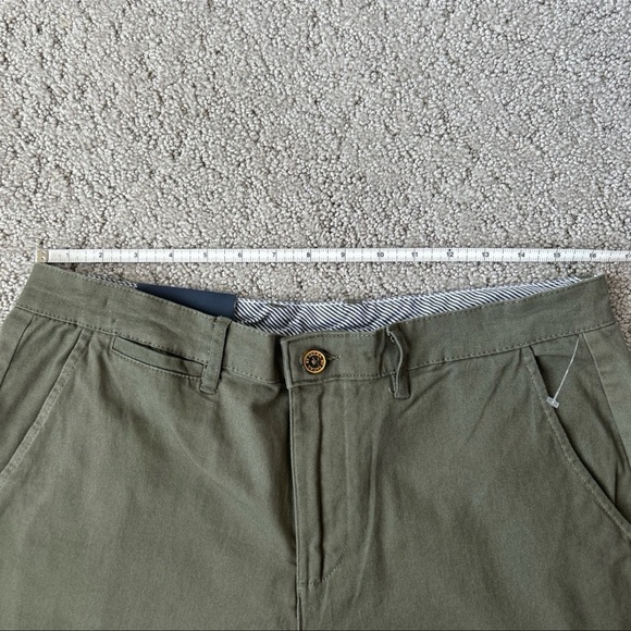 Jachs NY Bleecker 9” Flat Front Chino Shorts Cotton Blend Army Green Relaxed Fit - Picture 4 of 7